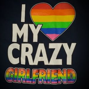 LGBTQ+ mens L ❤ MY GF PRIDE🏳️‍🌈🌈 T shirt